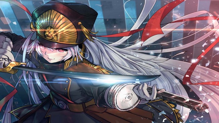 Altair from Re:CREATORS holding a sword