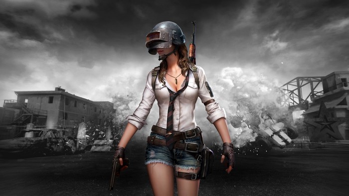 PUBG Female Character with Explosion