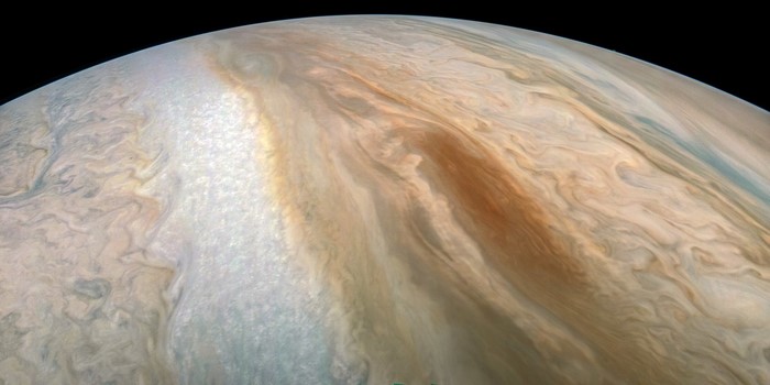 Jupiter's swirling clouds and storms