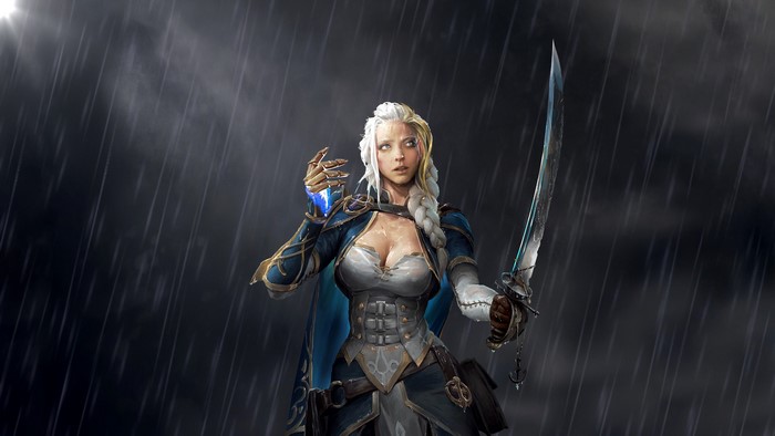 Jaina Proudmoore from World of Warcraft in the rain