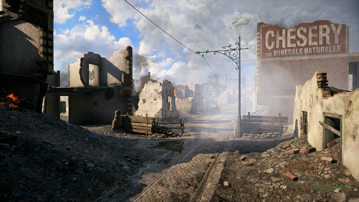 Battlefield 1 in-game screenshot of Amiens, France during WWI
