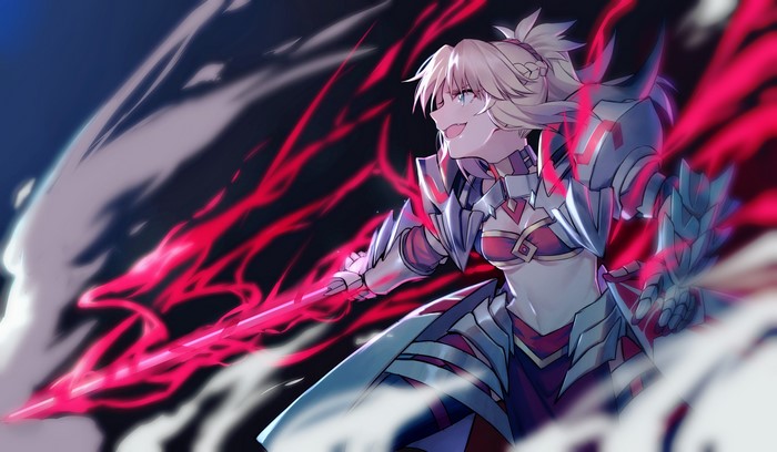 Mordred from Fate/Grand Order with a sword