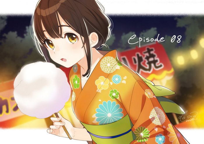 Sayu Ogiwara in Yukata with Cotton Candy