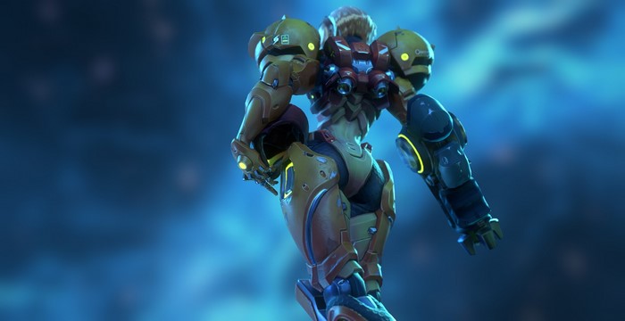 Samus Aran in her Power Suit from Metroid