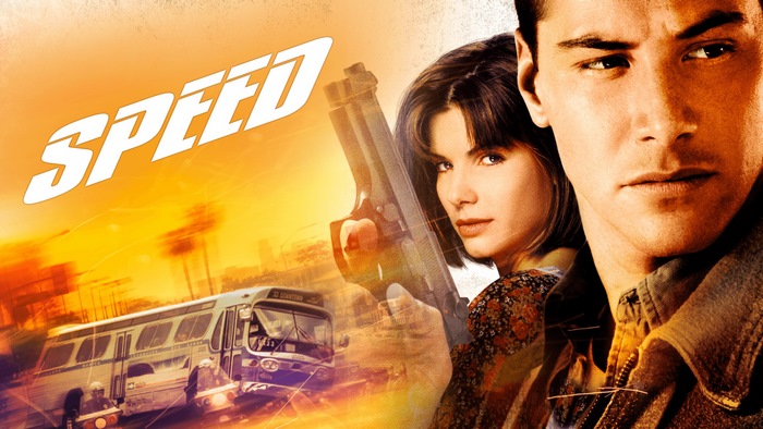 Speed Movie Poster with Keanu Reeves and Sandra Bullock