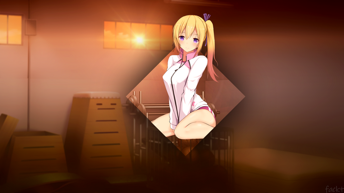 Anime girl in gym clothes