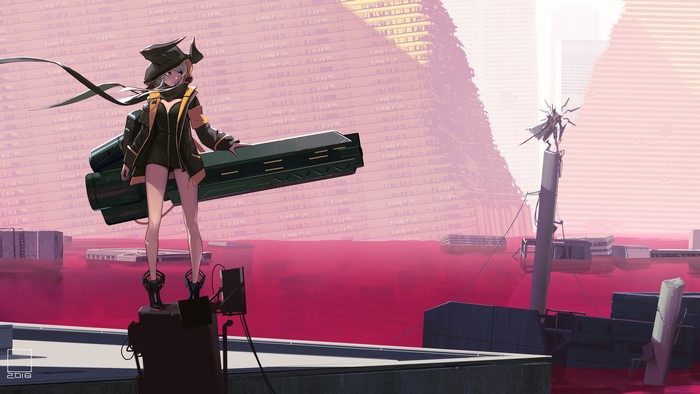 4K anime girl with weapon from Punishing: Gray Raven