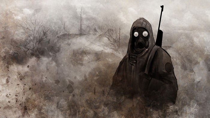 Man in gas mask with rifle from S.T.A.L.K.E.R.