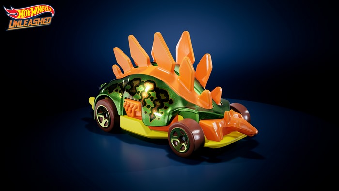 Hot Wheels Unleashed 4K Green Stegosaurus Car