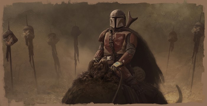 The Mandalorian from Star Wars artwork