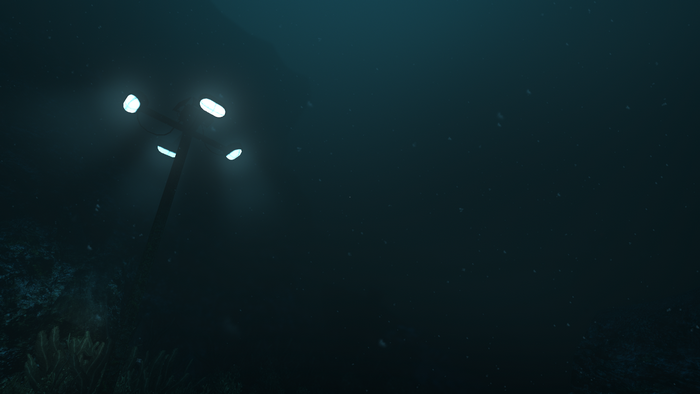 Underwater floodlight in the deep sea