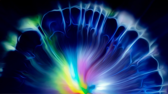 Abstract Blue and Green Fractal Light