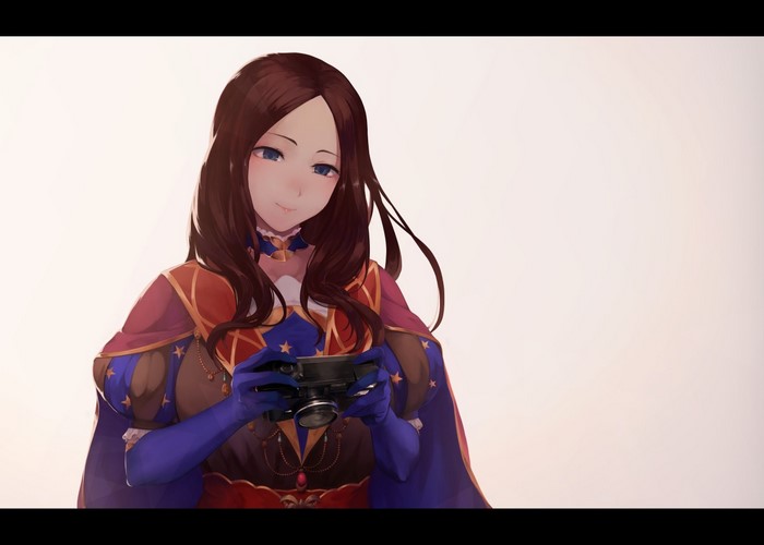 Leonardo Da Vinci from Fate/Grand Order holding a camera