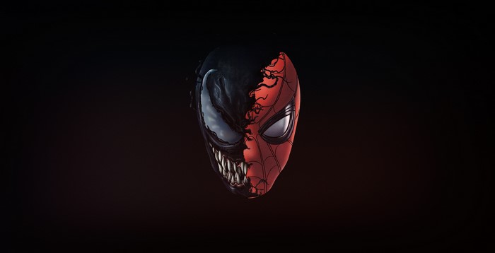 Spider-Man and Venom mashup artwork
