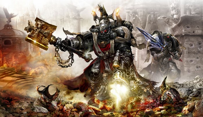 Space Marines from Warhammer 40,000 in battle