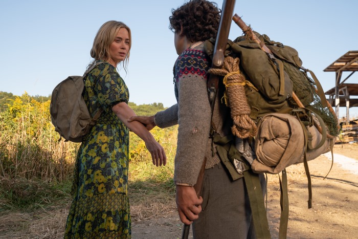 Emily Blunt And Noah Jupe In The Movie A Quiet Place Part Ii Evelyn