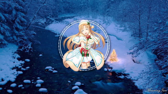 Yuuki Asuna from Sword Art Online with a Christmas gift