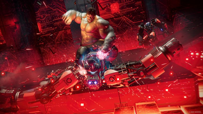 Marvel Comics Hulk Fighting AIM Robots 4K