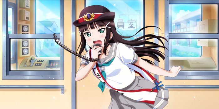 Dia Kurosawa from Love Live! Sunshine!! on a train