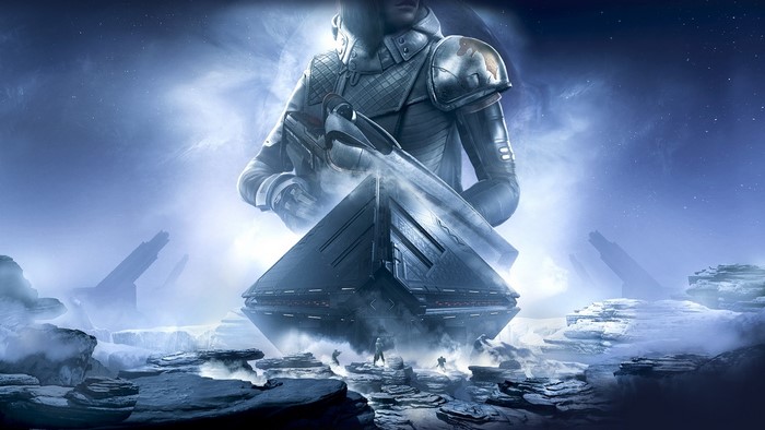 Destiny 2 Guardian and Pyramid Ship