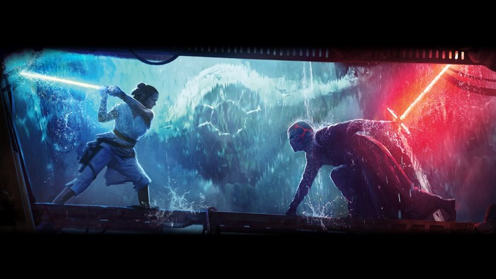 4K Rey and Kylo Ren from Star Wars: The Rise of Skywalker