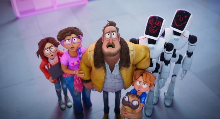 The Mitchells Vs. The Machines: Rick, Linda, Aaron, Katie, and Robots