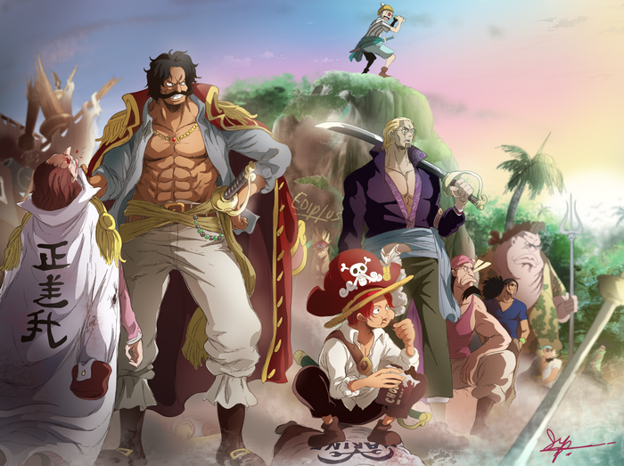 One Piece: Roger, Rayleigh, Shanks, and Buggy