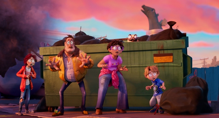 The Mitchells Vs. The Machines: Rick, Linda, Katie, and Aaron