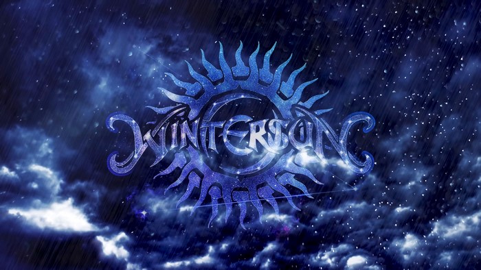 Wintersun band logo on a stormy night sky