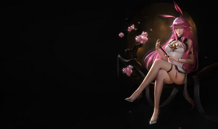 Anime girl with pink hair and bunny ears