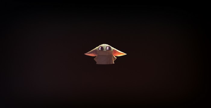 Baby Yoda from Star Wars, minimalist illustration