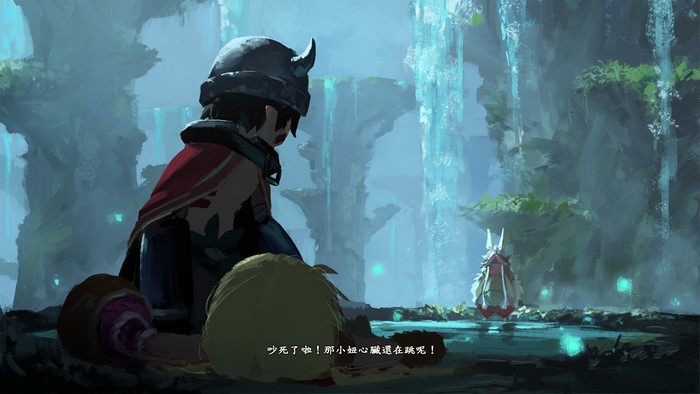Regu and Nanachi from Made in Abyss in a cave