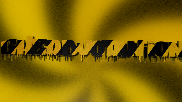 3D Yellow and Black Dripping Typography