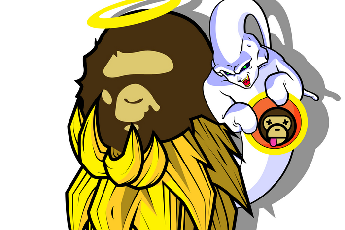 BAPE Ape Head and Majin Buu from Dragon Ball Z