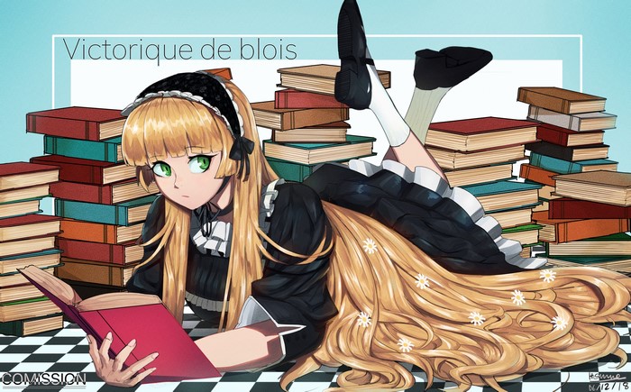 Victorique de Blois reading books