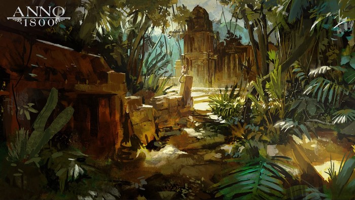 Anno 1800 jungle temple concept art