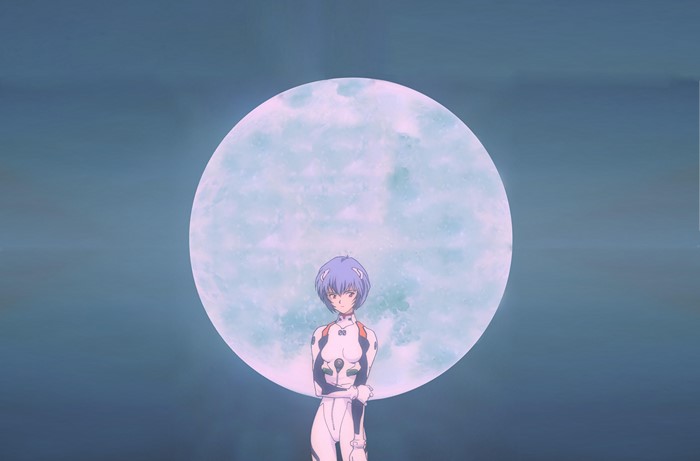4K Rei Ayanami from Neon Genesis Evangelion with Moon