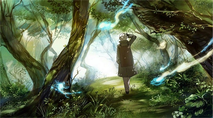 Ginko in the Enchanted Forest from Mushishi
