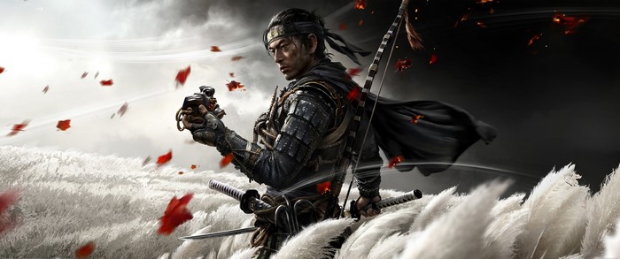 Ghost of Tsushima 4K: Jin Sakai in a Field