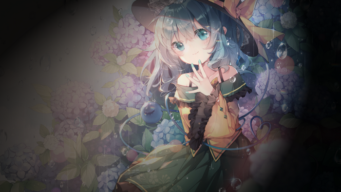Komeiji Koishi from Touhou in the rain