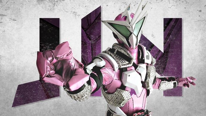 Kamen Rider Zero-One in pink armor