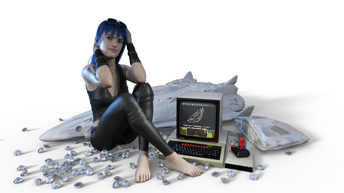Kaydeen Isaak from Elite: Dangerous with Commodore 64