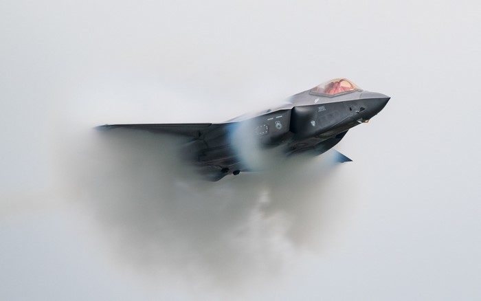 Lockheed Martin F-35 Lightning II breaking the sound barrier
