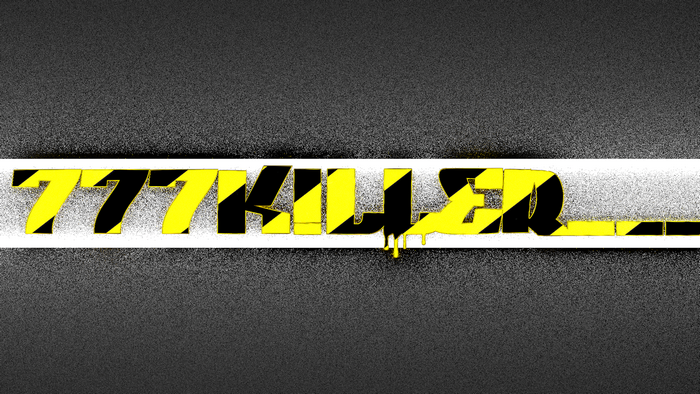 777KILLER digital art with yellow and black stripes