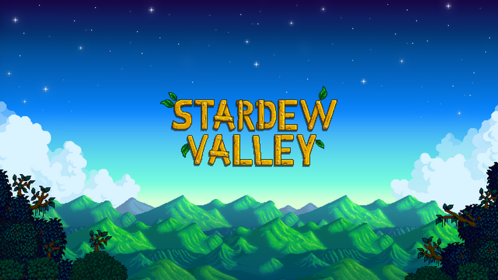 Stardew Valley pixel art title screen
