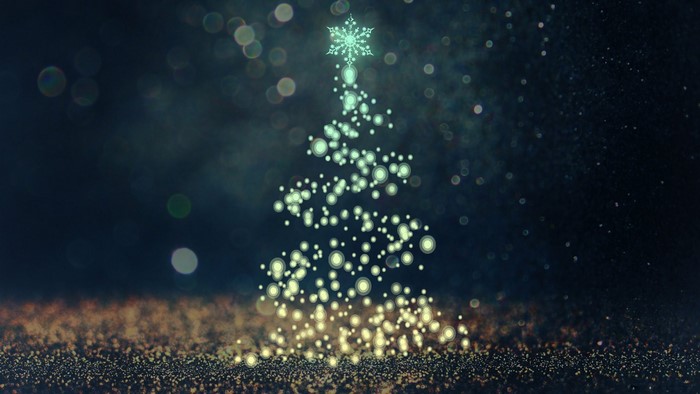 Abstract Christmas Tree Made of Bokeh Lights