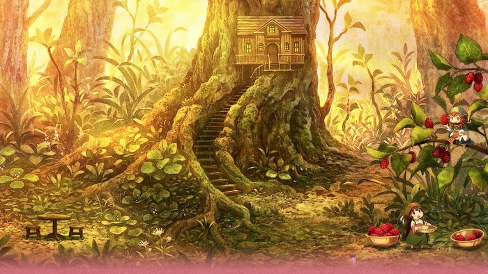Hakumei to Mikochi tree house in a forest