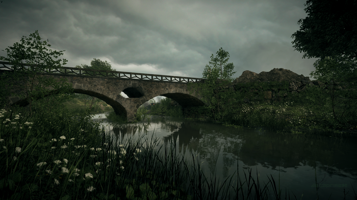 Battlefield 1 screenshot of a stone bridge over a river