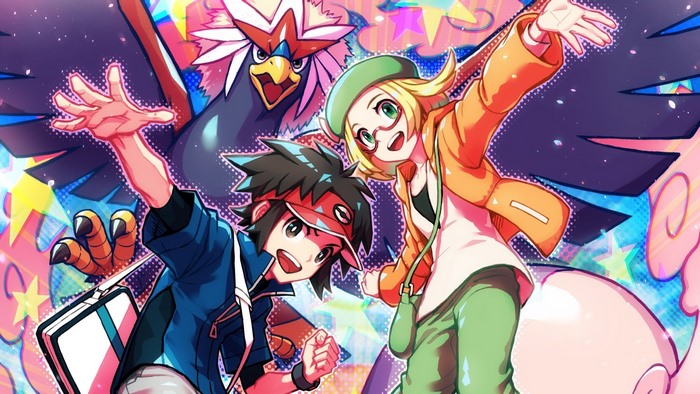 Nate, Bianca, and Braviary from Pokémon Masters EX