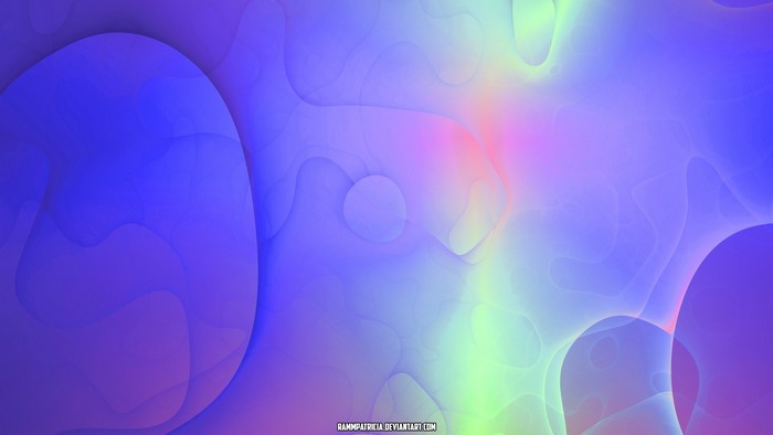 Abstract digital art with purple and green gradients